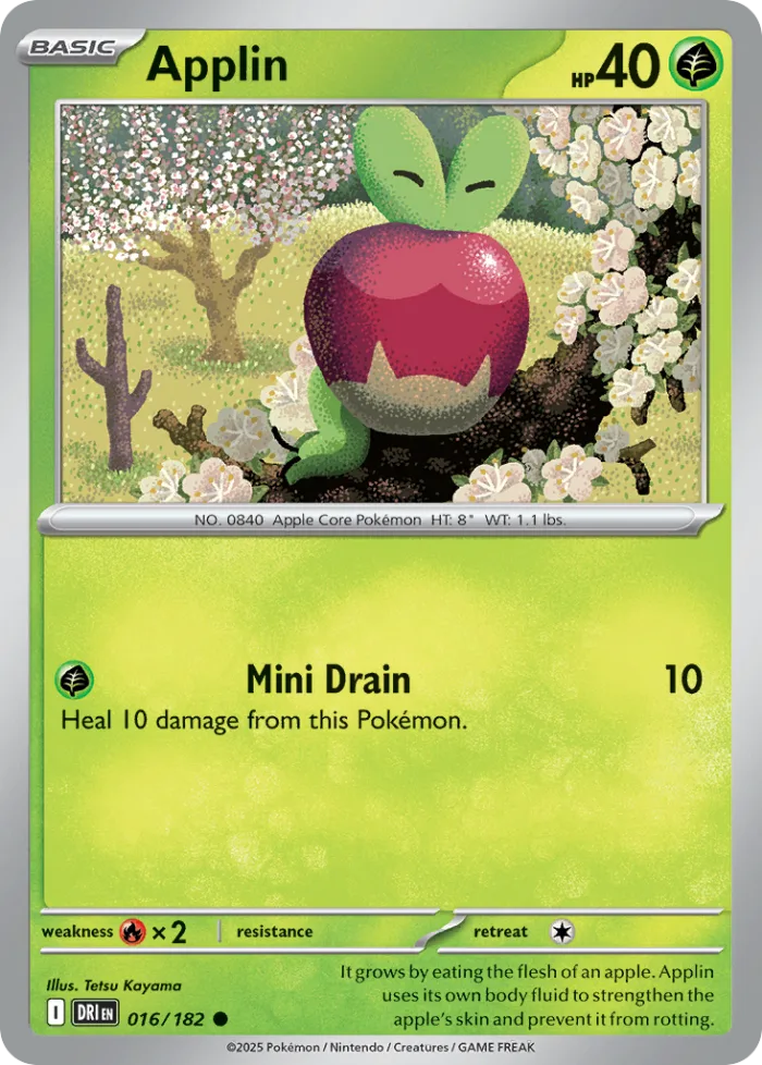 Applin #16 Destined Rivals Pokemon card