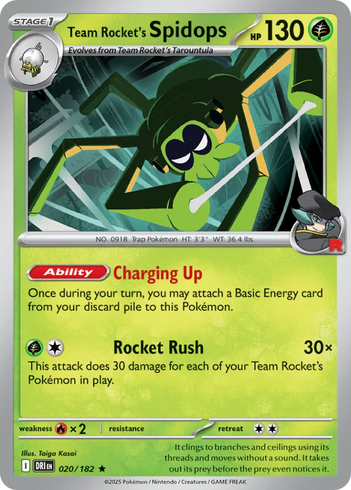 Team Rocket's Spidops #20 Destined Rivals Pokemon card