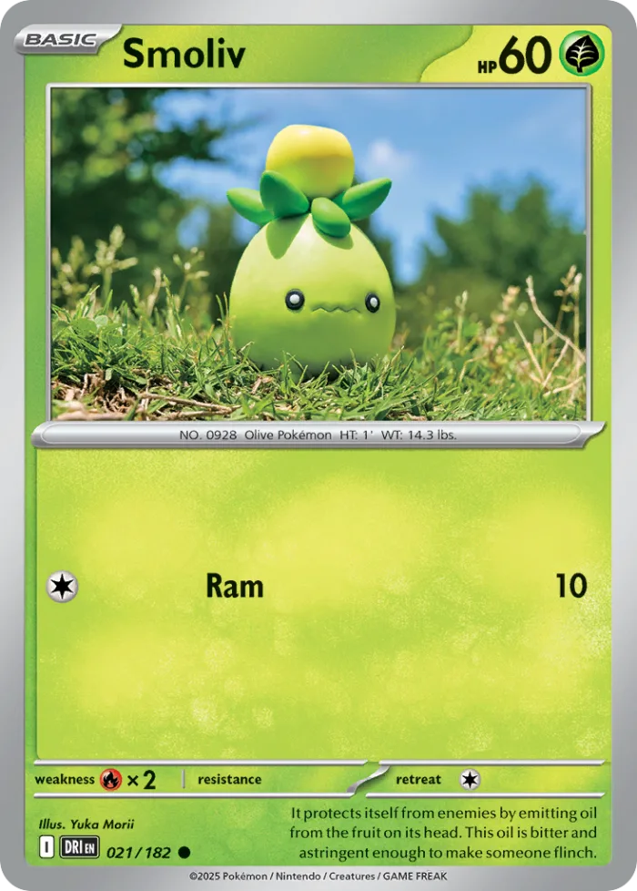Smoliv #21 Destined Rivals Pokemon card