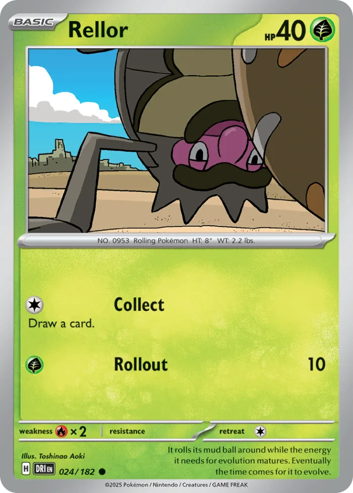 Rellor #24 Destined Rivals Pokemon card