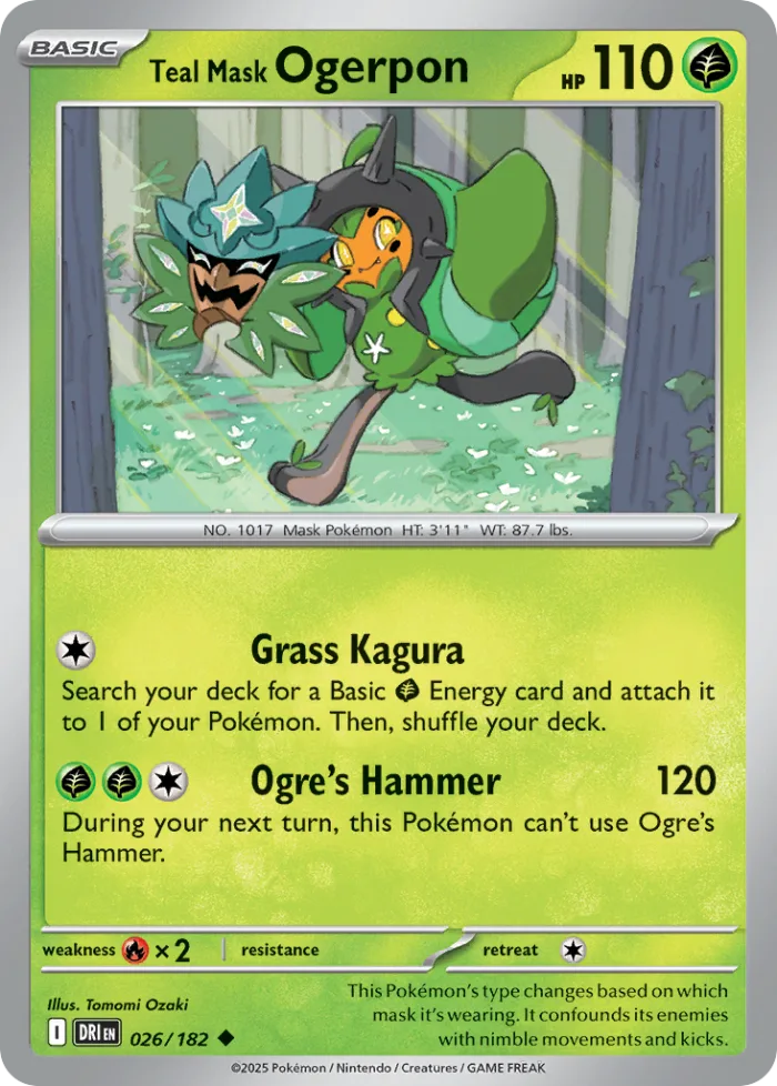 Teal Mask Ogerpon #26 Destined Rivals Pokemon card