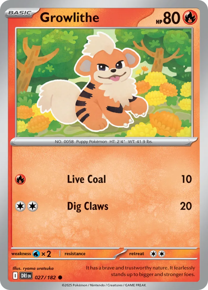 Growlithe #27 Destined Rivals Pokemon card