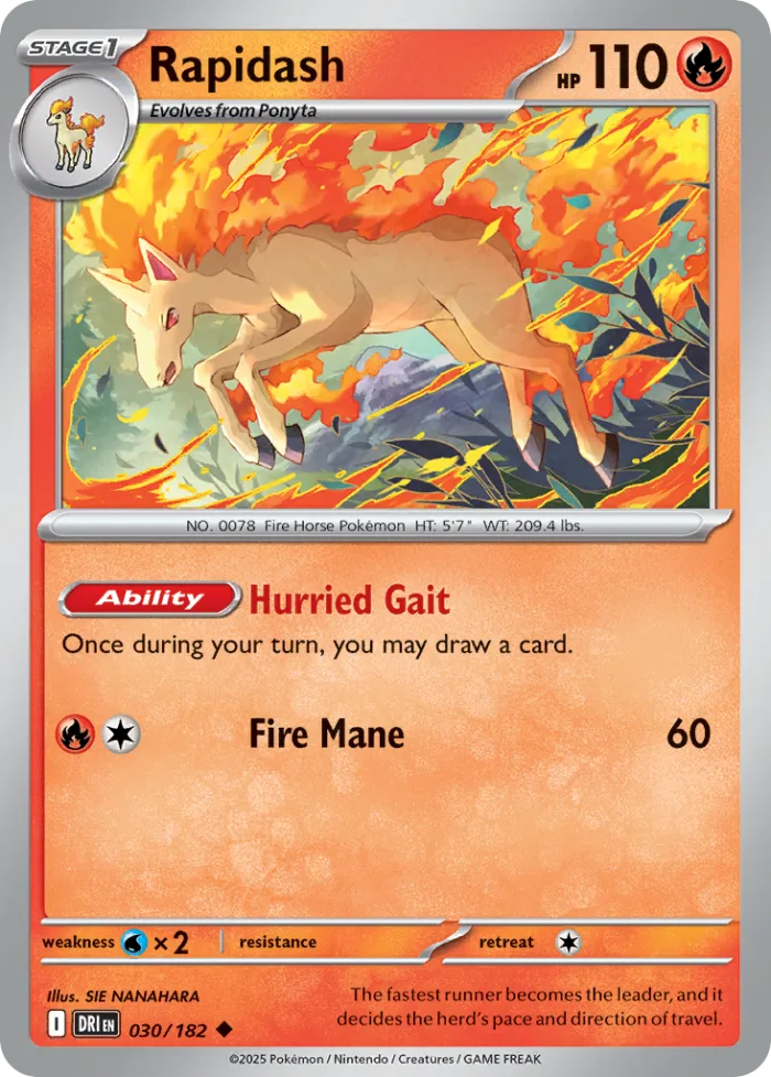Rapidash #30 Destined Rivals Pokemon card