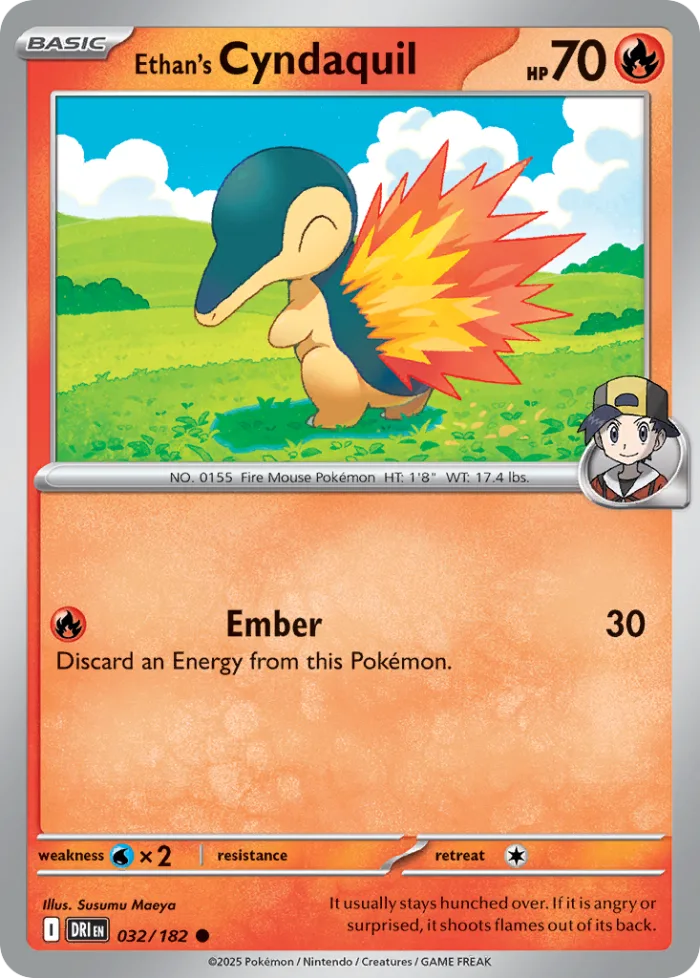 Ethan's Cyndaquil #32 Destined Rivals Pokemon card