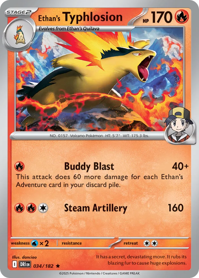 Ethan's Typhlosion #34 Destined Rivals Pokemon card