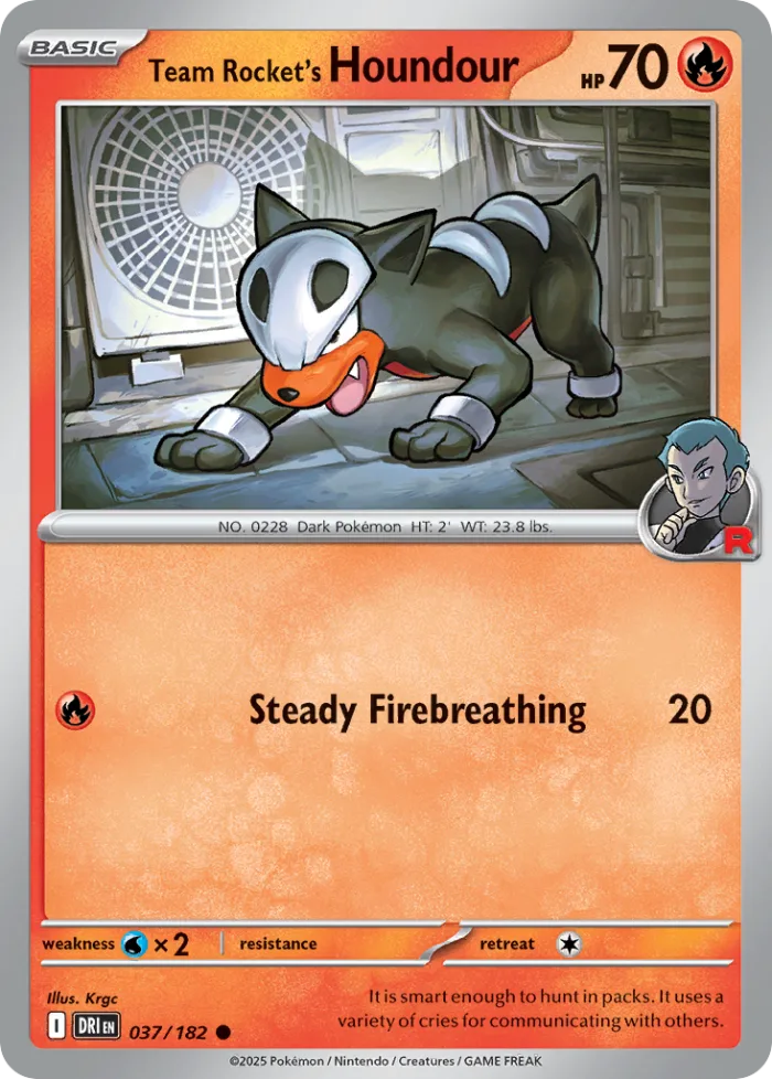 Team Rocket's Houndour #37 Destined Rivals Pokemon card
