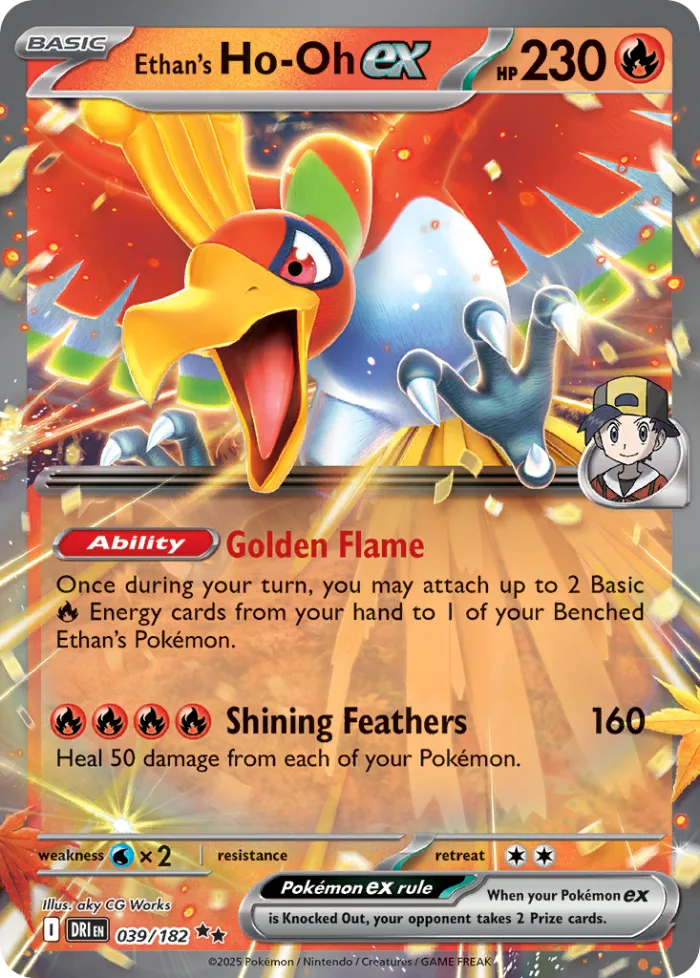 Ethan's Ho-Oh ex #39 Destined Rivals Pokemon card