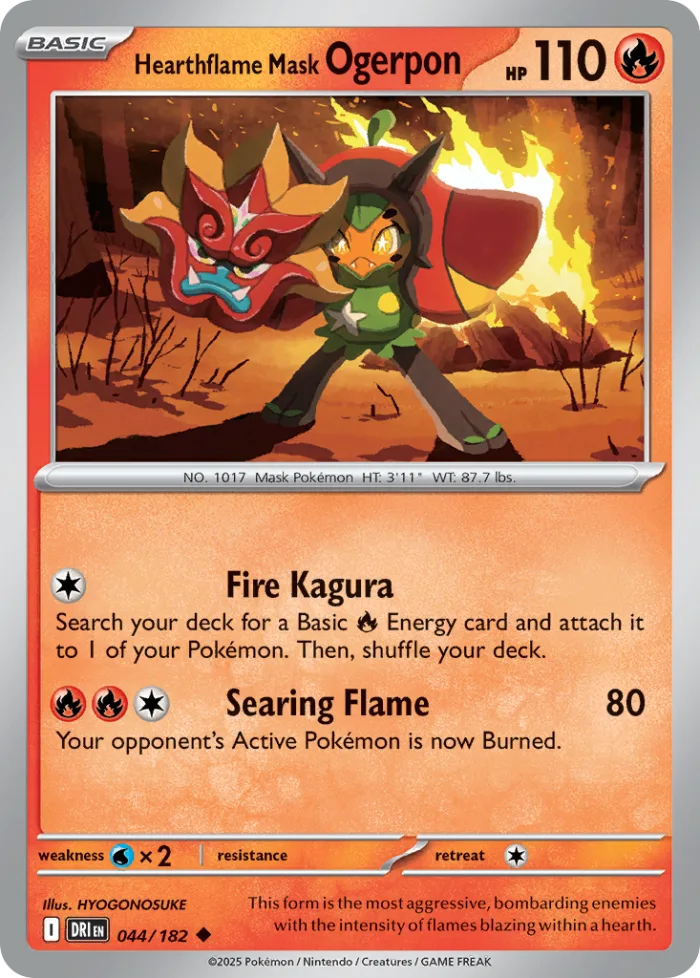 Hearthflame Mask Ogerpon #44 Destined Rivals Pokemon card