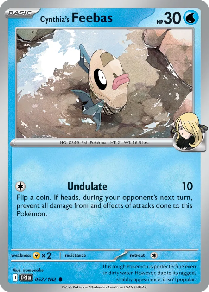 Cynthia's Feebas #52 Destined Rivals Pokemon card