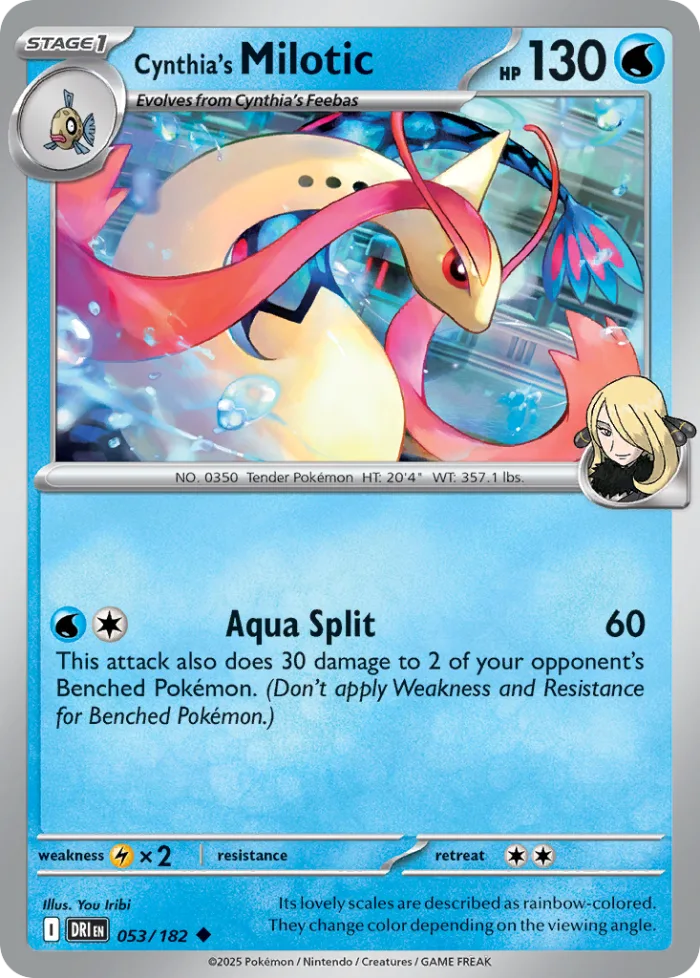 Cynthia's Milotic #53 Destined Rivals Pokemon card