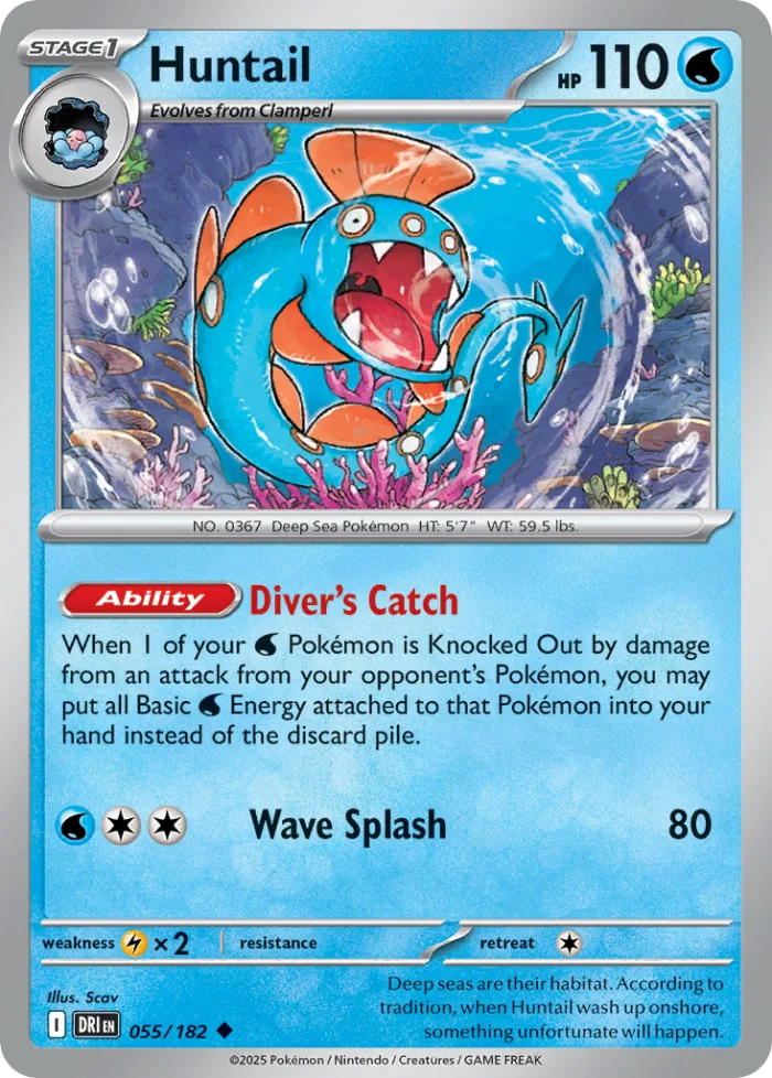 Huntail #55 Destined Rivals Pokemon card