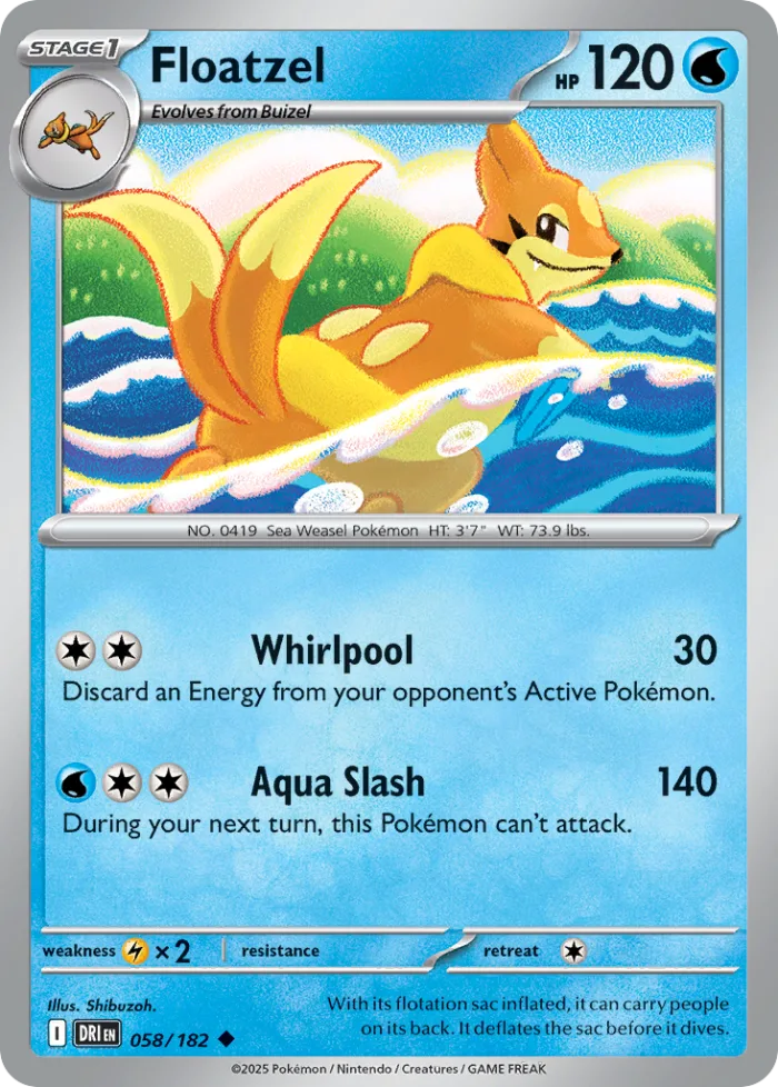 Floatzel #58 Destined Rivals Pokemon card