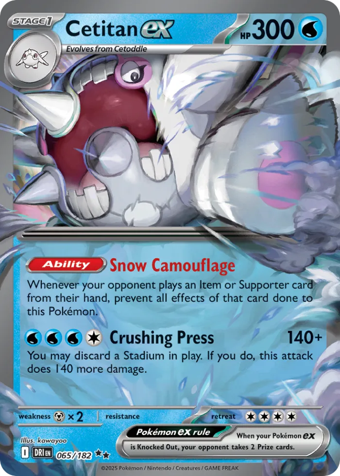 Cetitan ex #65 Destined Rivals Pokemon card