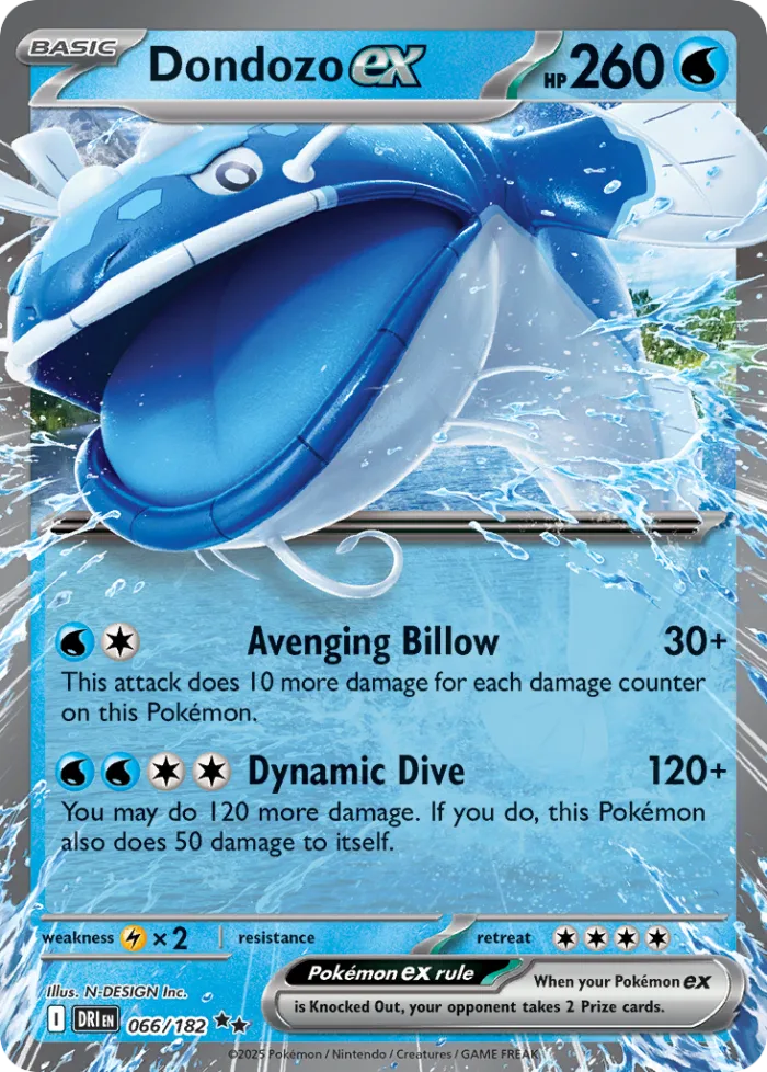 Dondozo ex #66 Destined Rivals Pokemon card