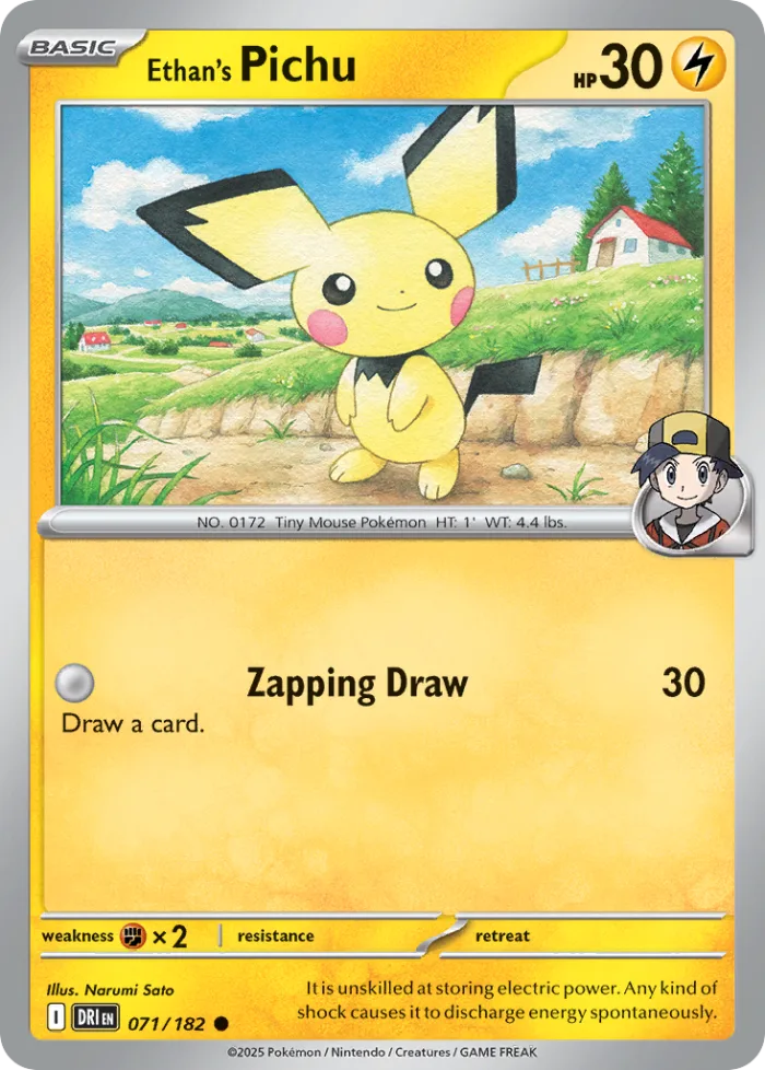 Ethan's Pichu #71 Destined Rivals Pokemon card