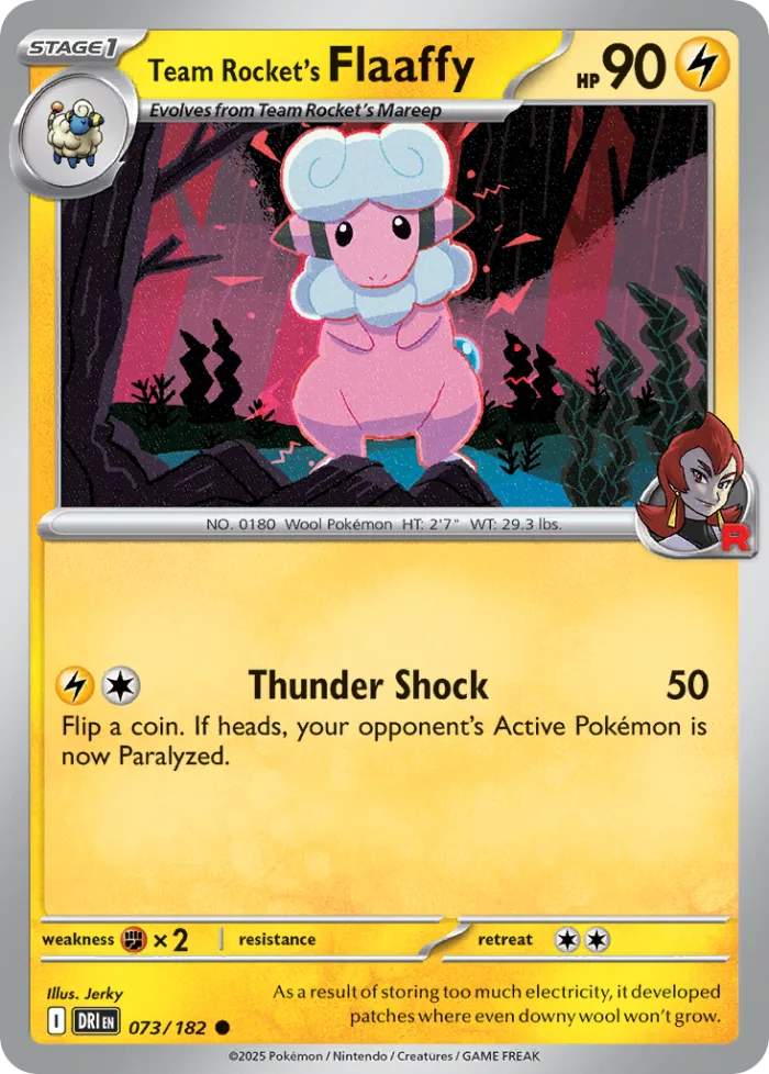 Team Rocket's Flaaffy #73 Destined Rivals Pokemon card