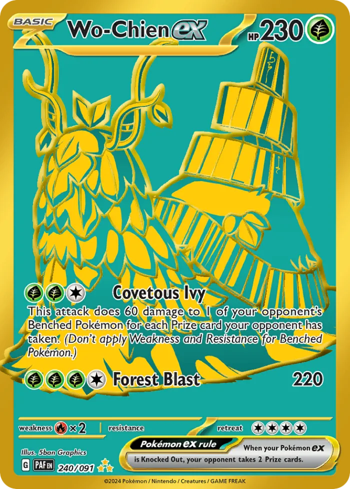 Wo-Chien ex #240 Paldean Fates Pokemon card