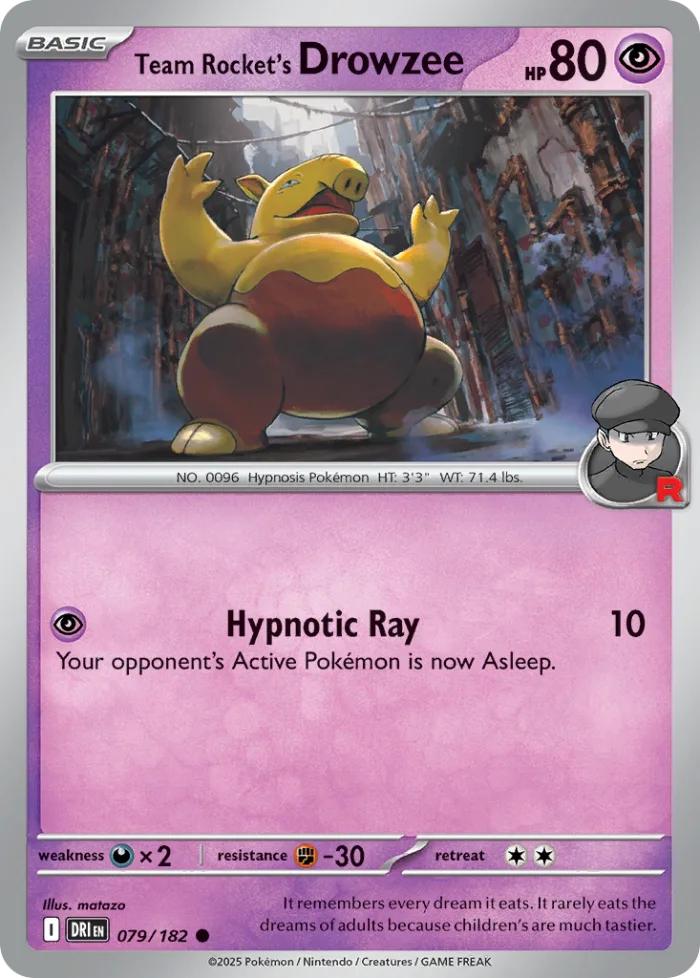 Team Rocket's Drowzee #79 Destined Rivals Pokemon card