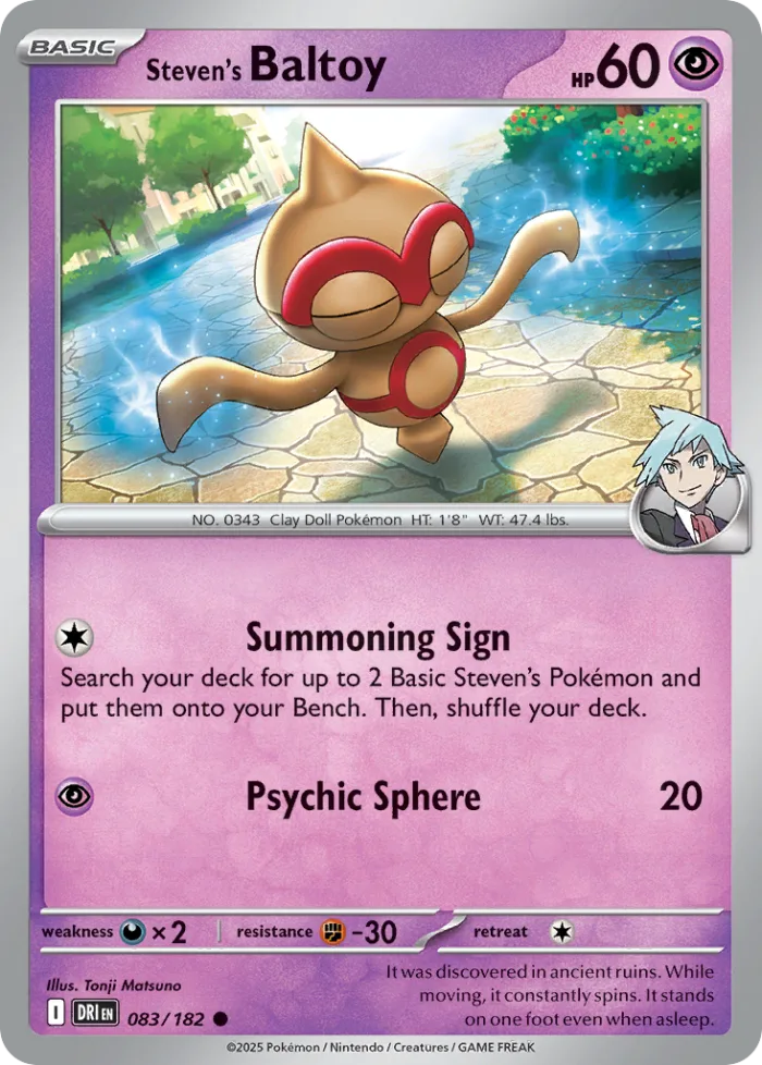 Steven's Baltoy #83 Destined Rivals Pokemon card