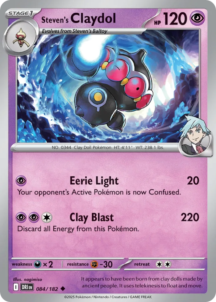 Steven's Claydol #84 Destined Rivals Pokemon card