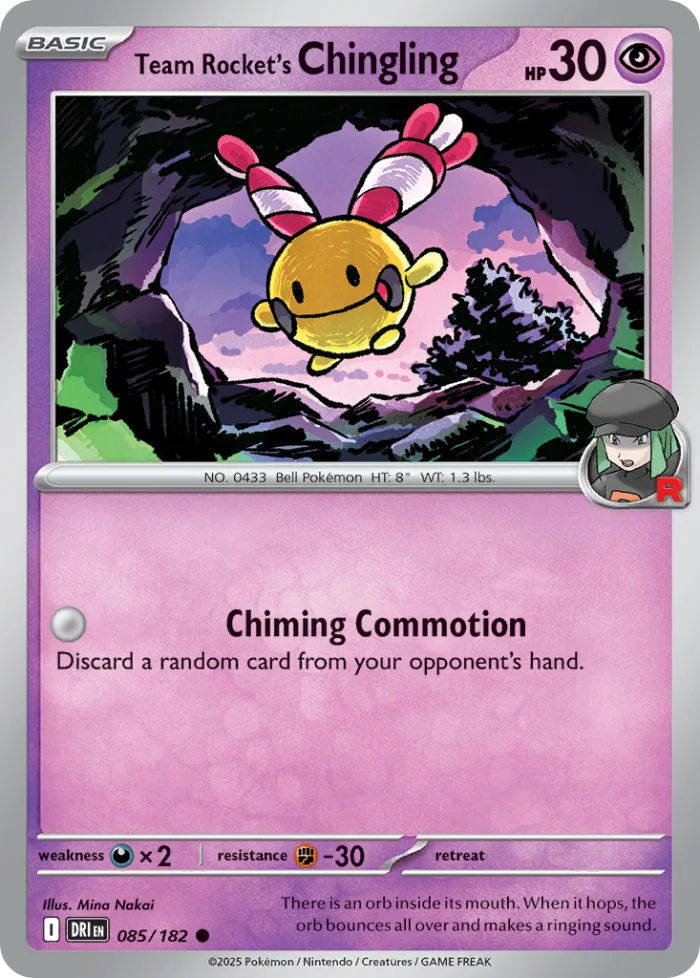 Team Rocket's Chingling #85 Destined Rivals Pokemon card