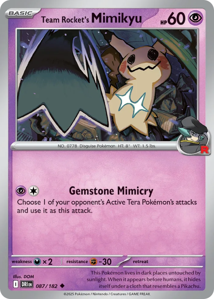 Team Rocket's Mimikyu #87 Destined Rivals Pokemon card