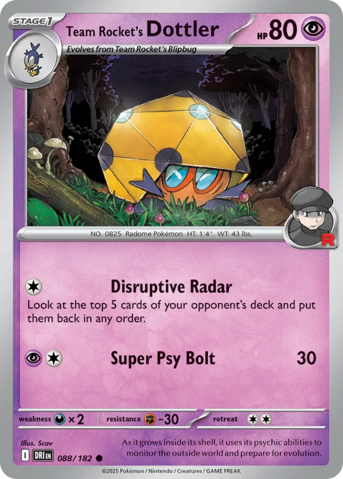 Team Rocket's Dottler #88 Destined Rivals Pokemon card