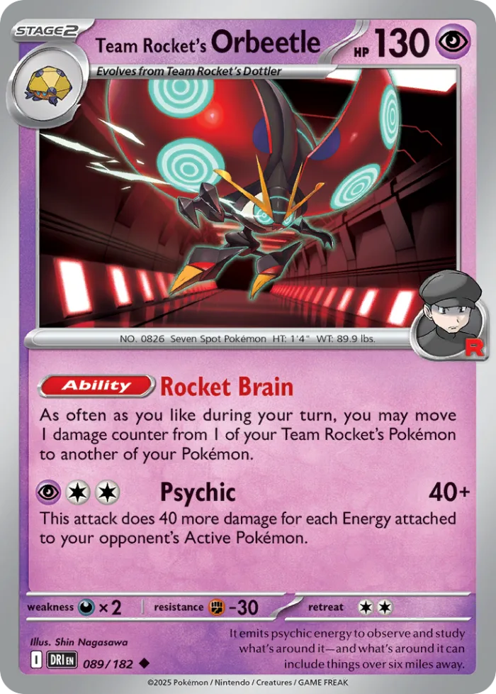 Team Rocket's Orbeetle #89 Destined Rivals Pokemon card