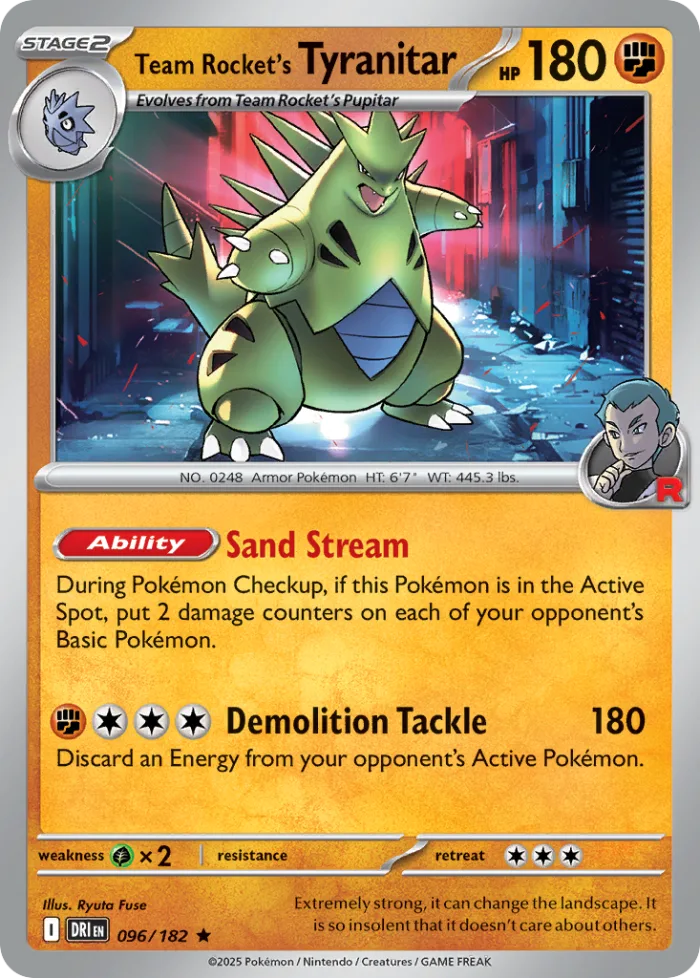 Team Rocket's Tyranitar #96 Destined Rivals Pokemon card