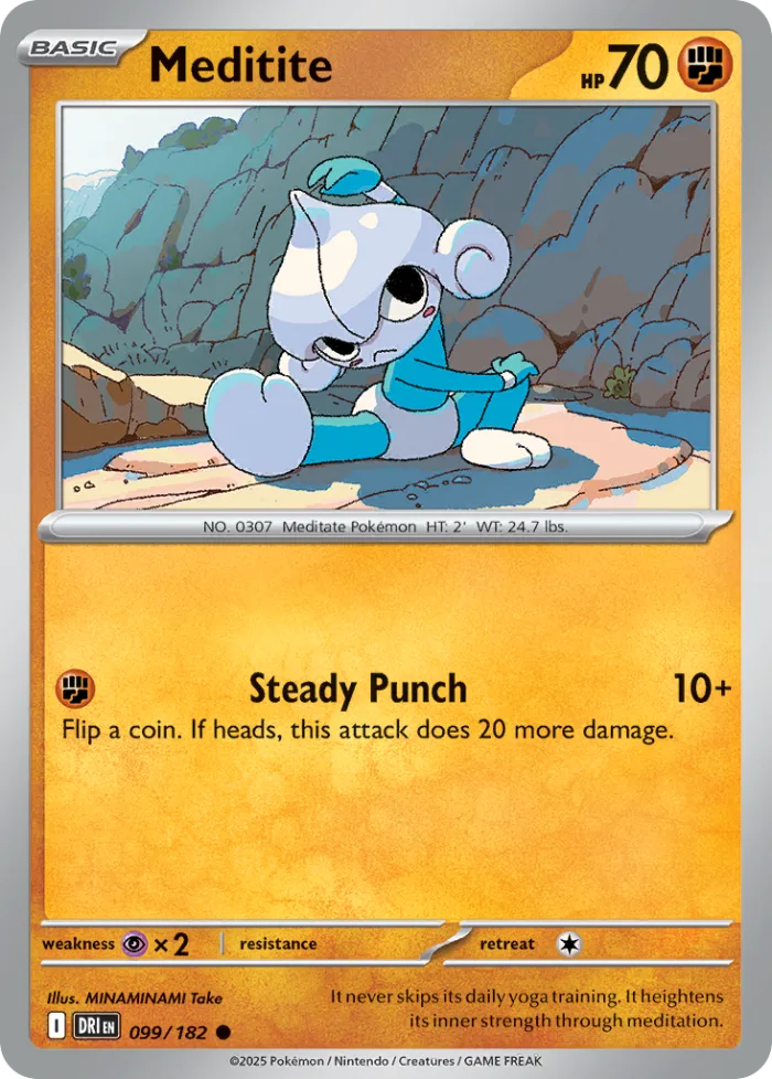 Meditite #99 Destined Rivals Pokemon card
