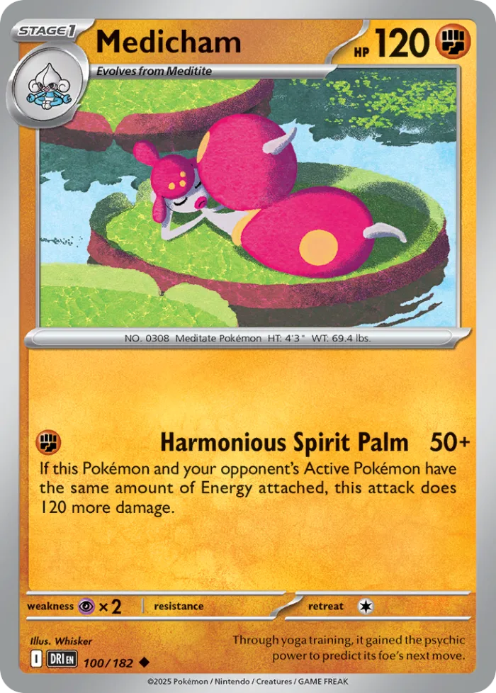 Medicham #100 Destined Rivals Pokemon card