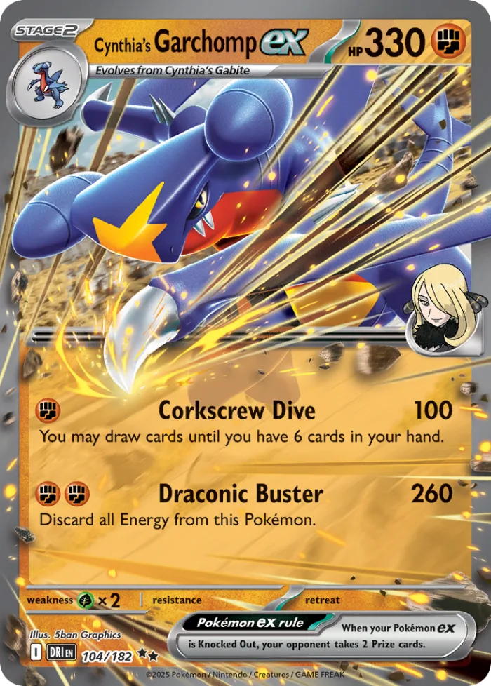 Cynthia's Garchomp ex #104 Destined Rivals Pokemon card