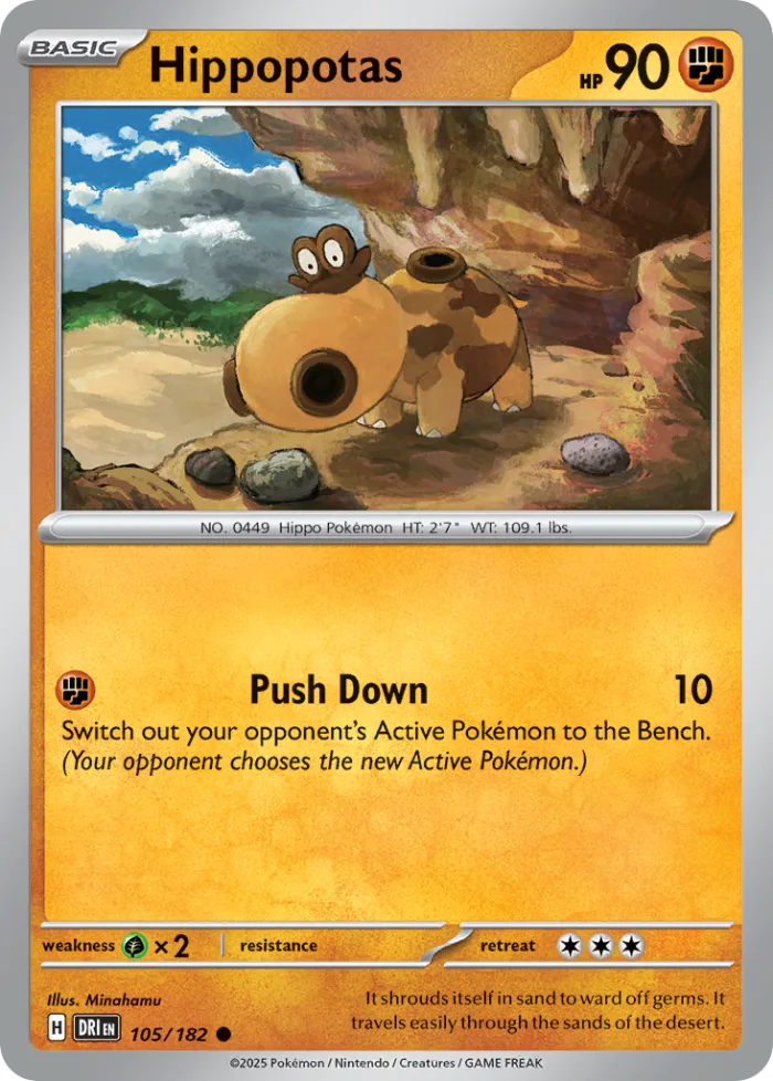 Hippopotas #105 Destined Rivals Pokemon card