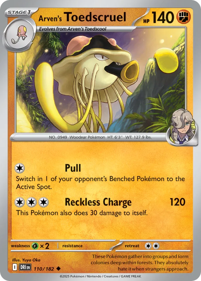 Arven's Toedscruel #110 Destined Rivals Pokemon card