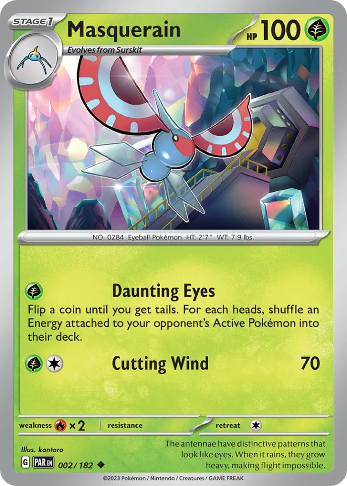 Masquerain #2 Paradox Rift Pokemon card
