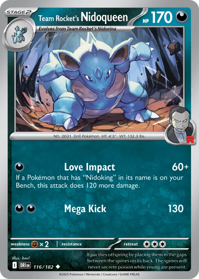 Team Rocket's Nidoqueen #116 Destined Rivals Pokemon card