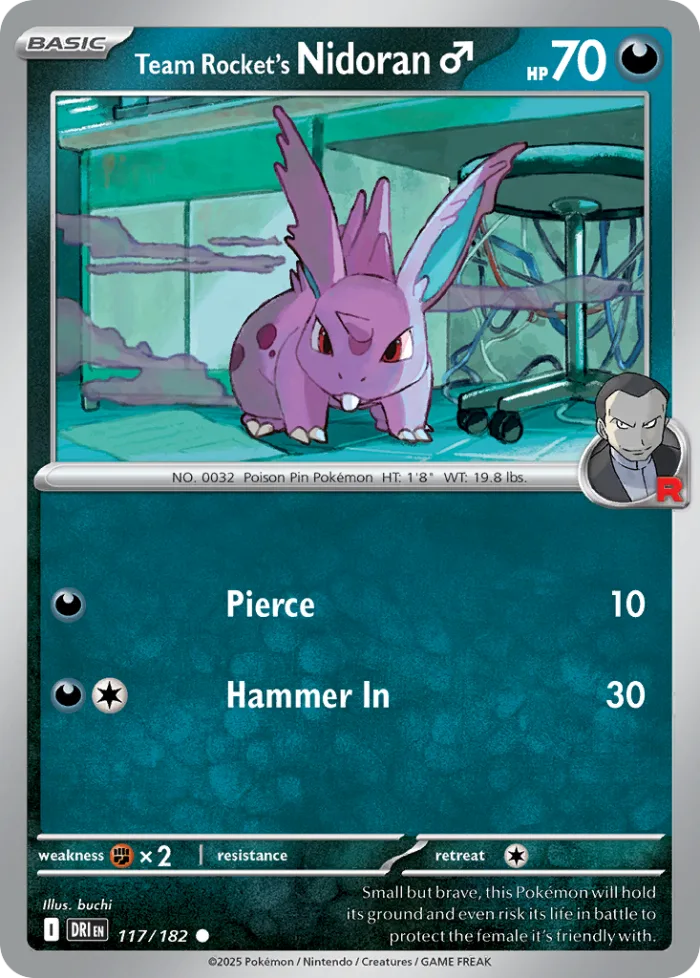 Team Rocket's Nidoran♂ #117 Destined Rivals Pokemon card