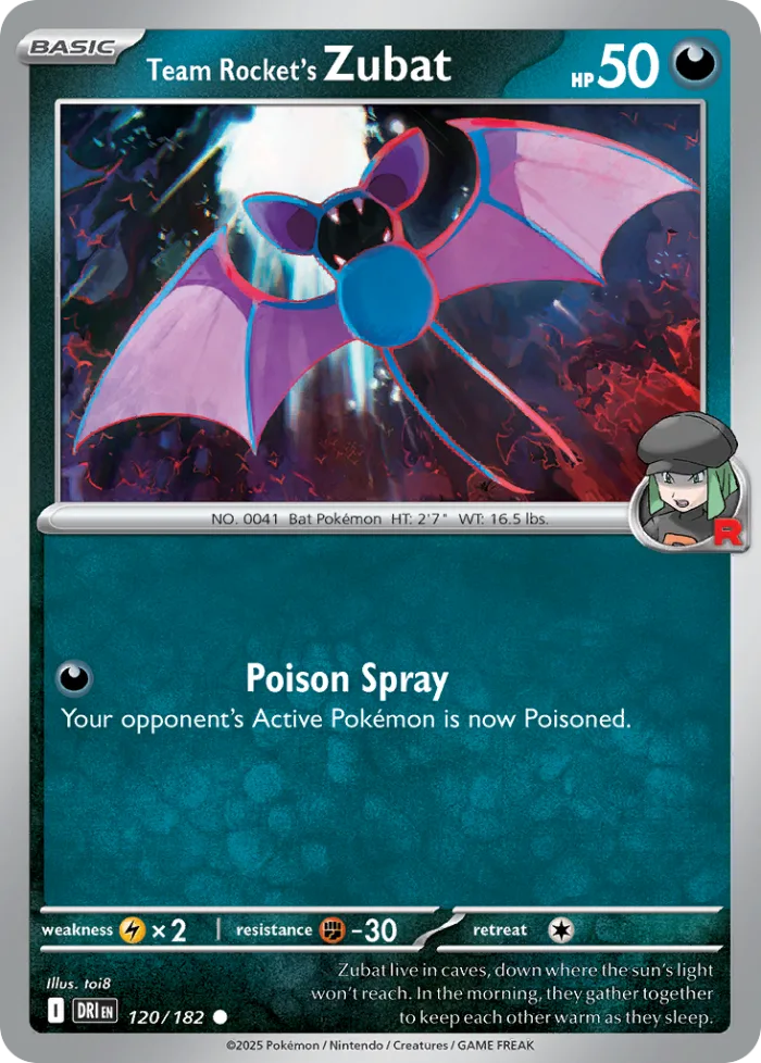 Team Rocket's Zubat #120 Destined Rivals Pokemon card