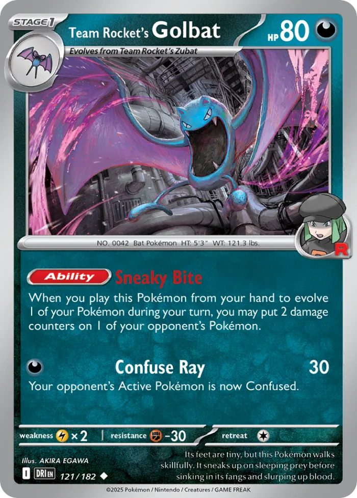 Team Rocket's Golbat #121 Destined Rivals Pokemon card