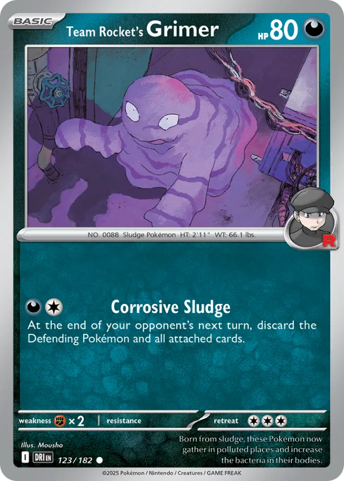 Team Rocket's Grimer #123 Destined Rivals Pokemon card