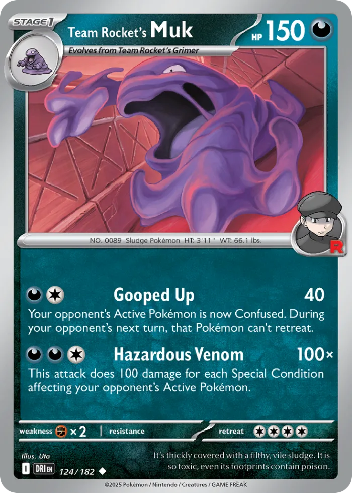 Team Rocket's Muk #124 Destined Rivals Pokemon card