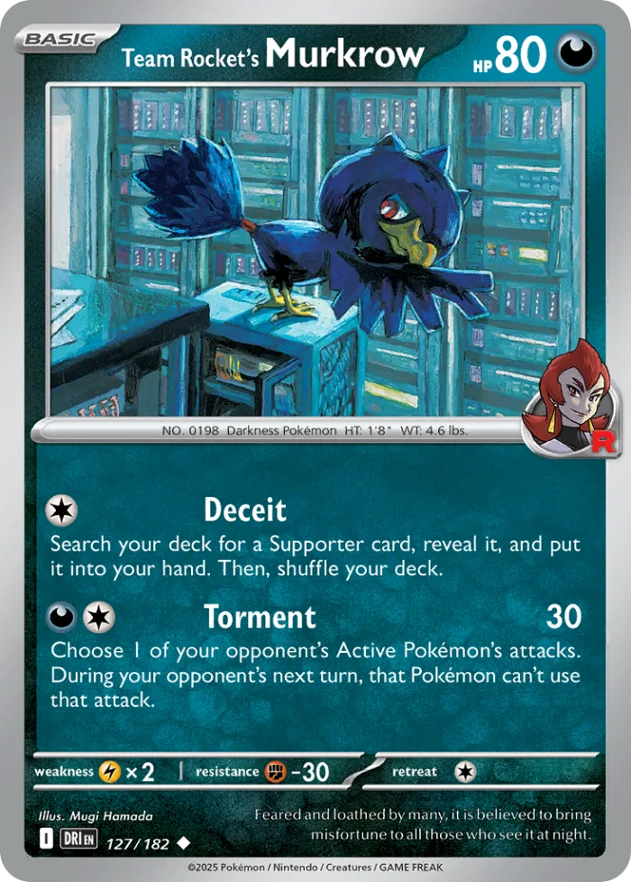 Team Rocket's Murkrow #127 Destined Rivals Pokemon card