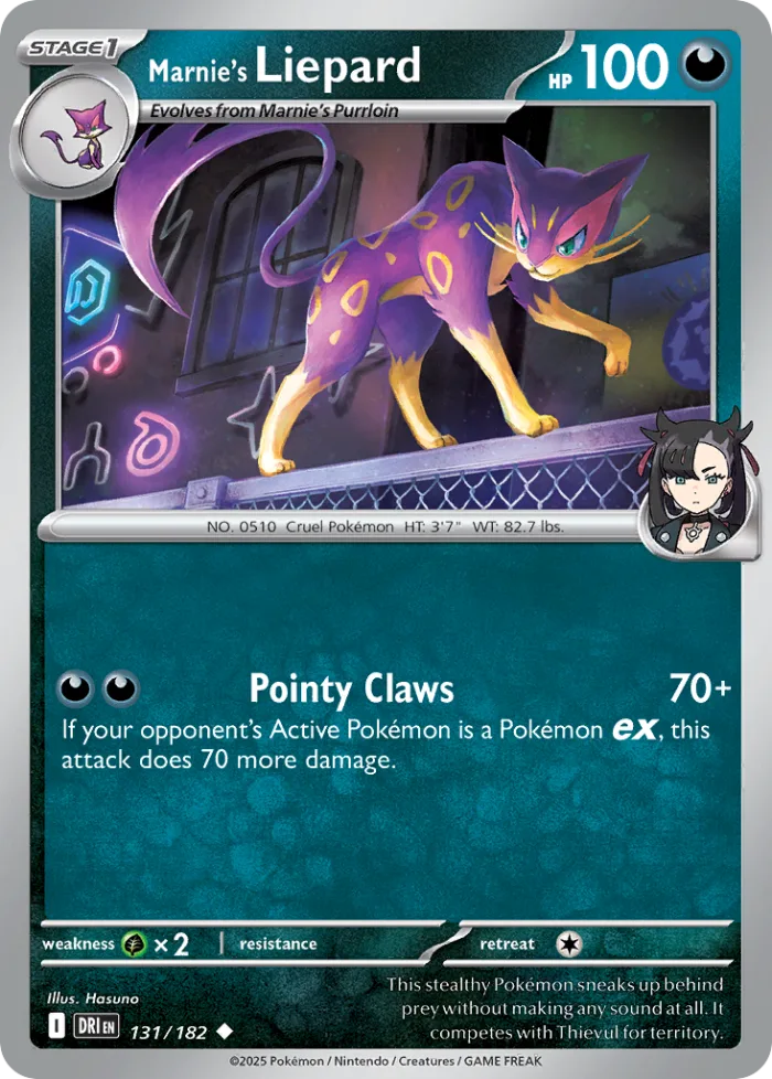 Marnie's Liepard #131 Destined Rivals Pokemon card