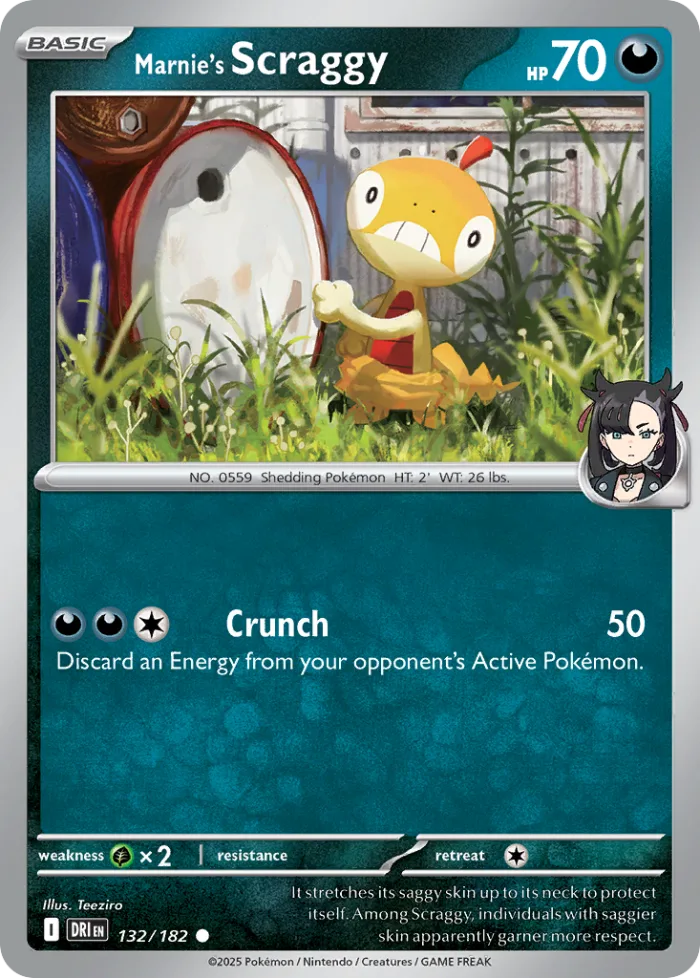 Marnie's Scraggy #132 Destined Rivals Pokemon card
