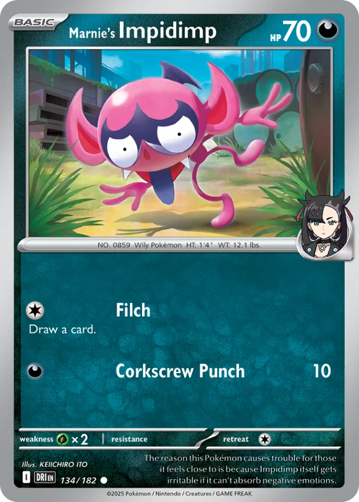 Marnie's Impidimp #134 Destined Rivals Pokemon card