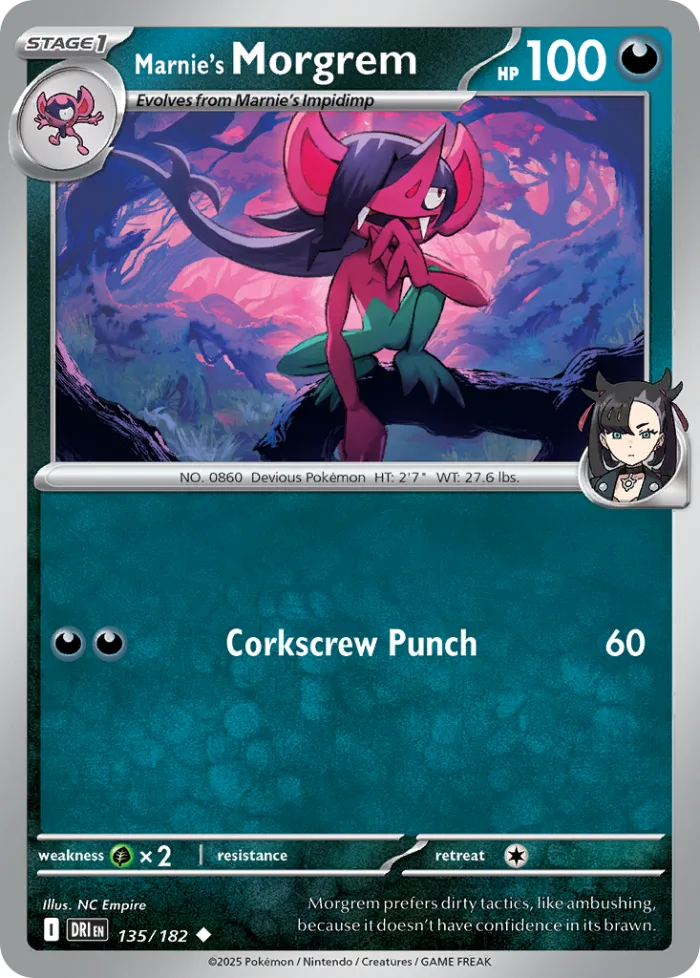 Marnie's Morgrem #135 Destined Rivals Pokemon card