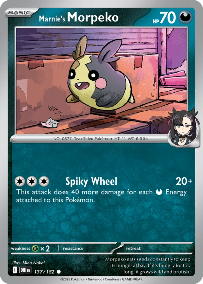 Marnie's Morpeko #137 Destined Rivals Pokemon card