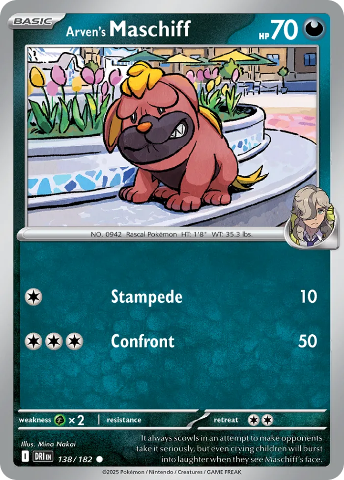 Arven's Maschiff #138 Destined Rivals Pokemon card