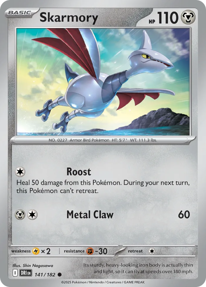 Skarmory #141 Destined Rivals Pokemon card