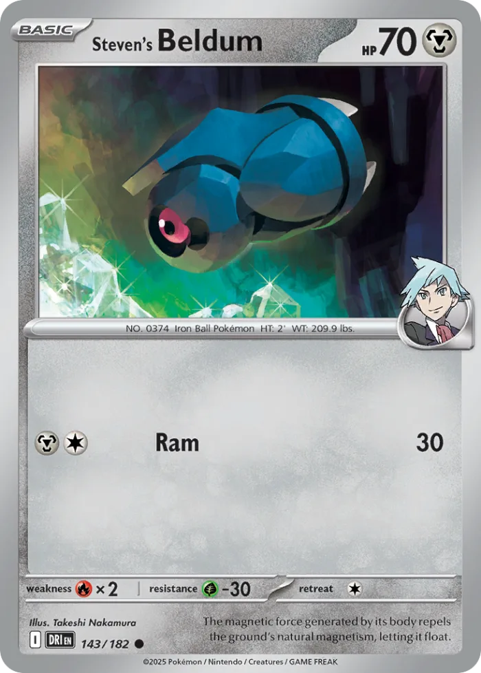 Steven's Beldum #143 Destined Rivals Pokemon card